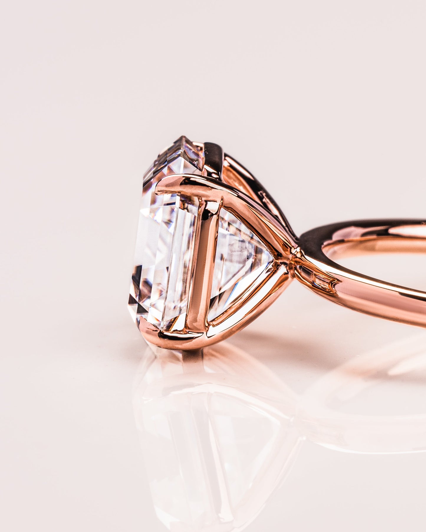 3.2 CT Asscher Solitaire Moissanite Engagement Ring