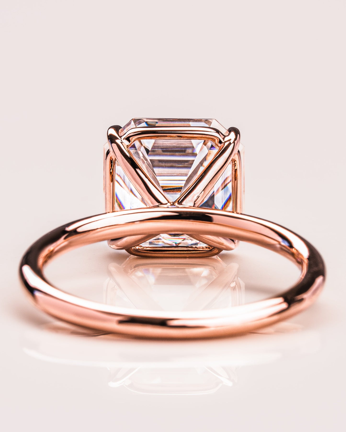 3.2 CT Asscher Solitaire Moissanite Engagement Ring