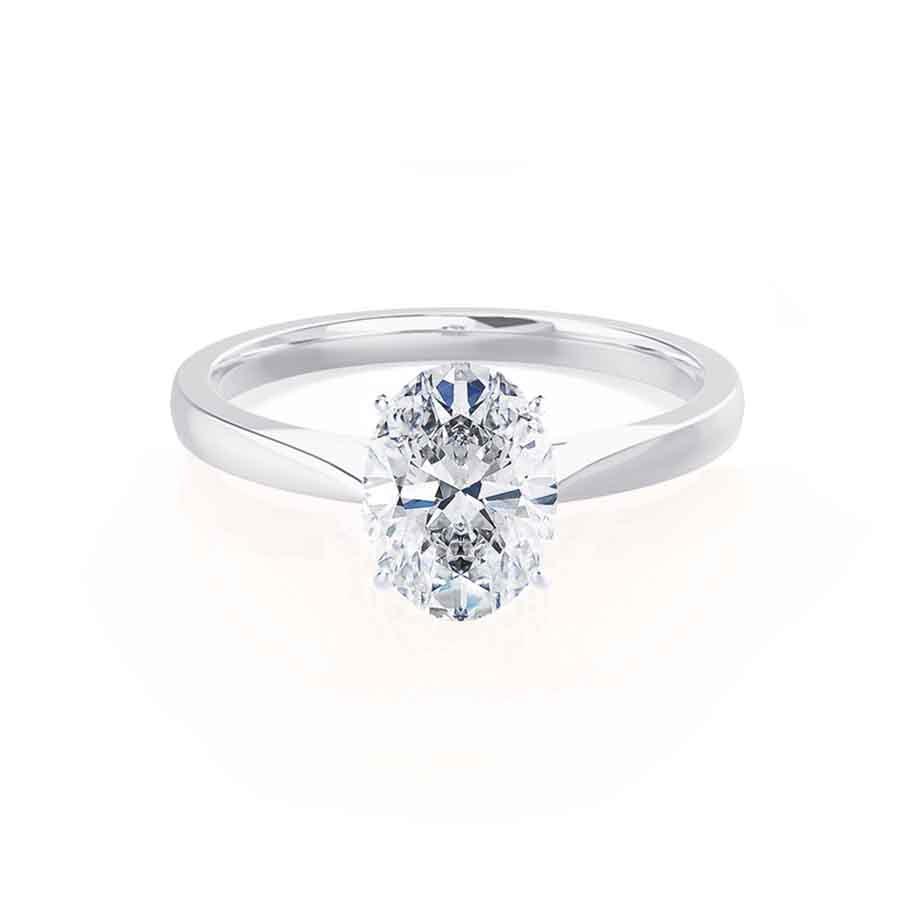 1.50 CT Oval Shaped Solitaire Moissanite Engagement Ring