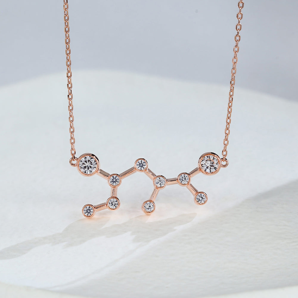 0.83 TCW Round Moissanite Sagittarius-Zodiac Sign Necklace