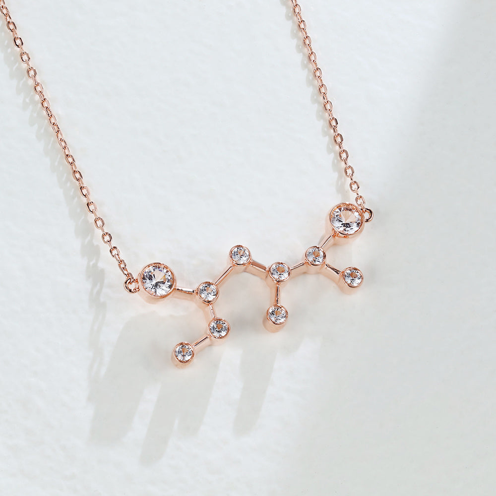 0.83 TCW Round Moissanite Sagittarius-Zodiac Sign Necklace