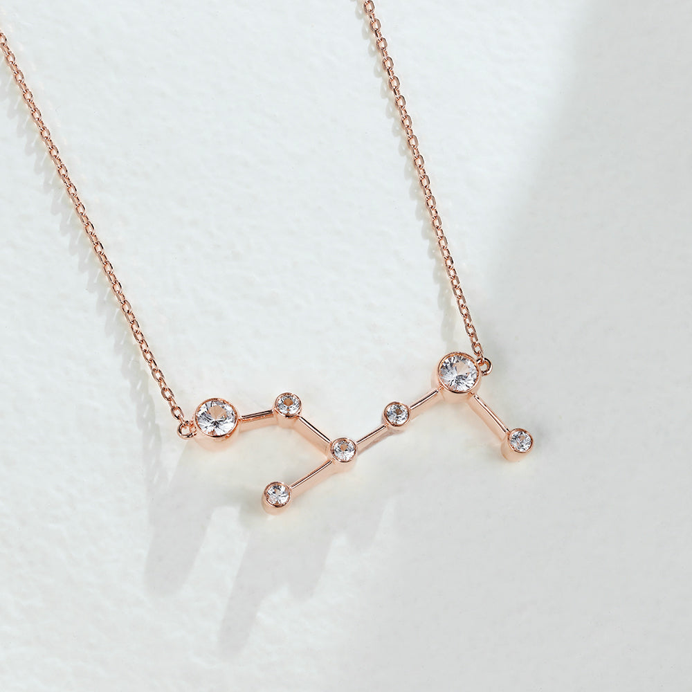 0.83 TCW Round Moissanite Virgo-Zodiac Sign Necklace