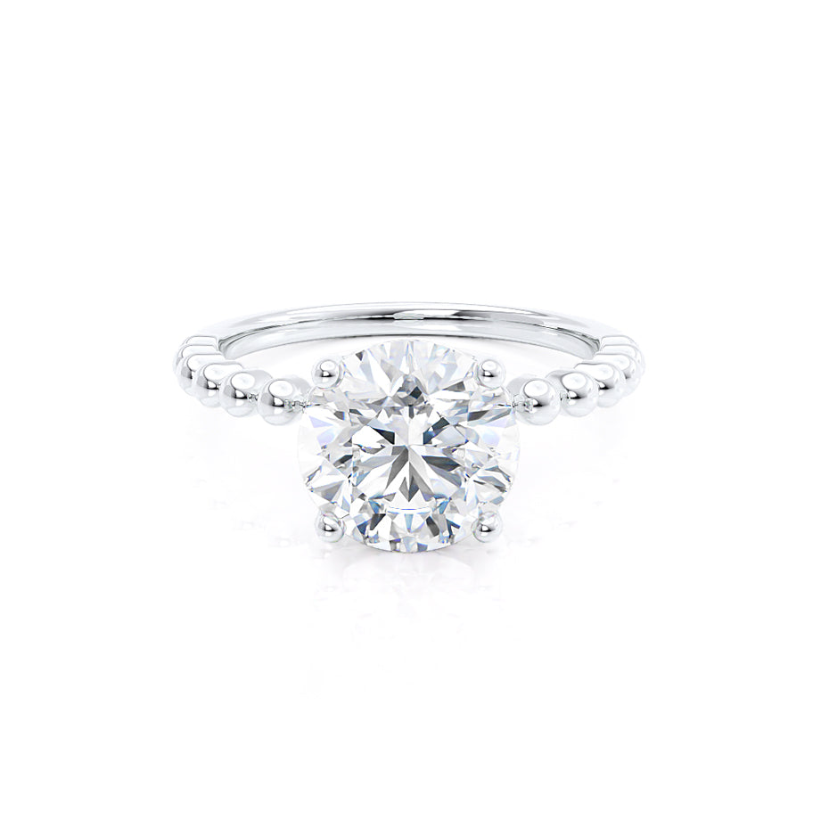 0.80 CT Round Shaped Moissanite Solitaire Engagement Ring