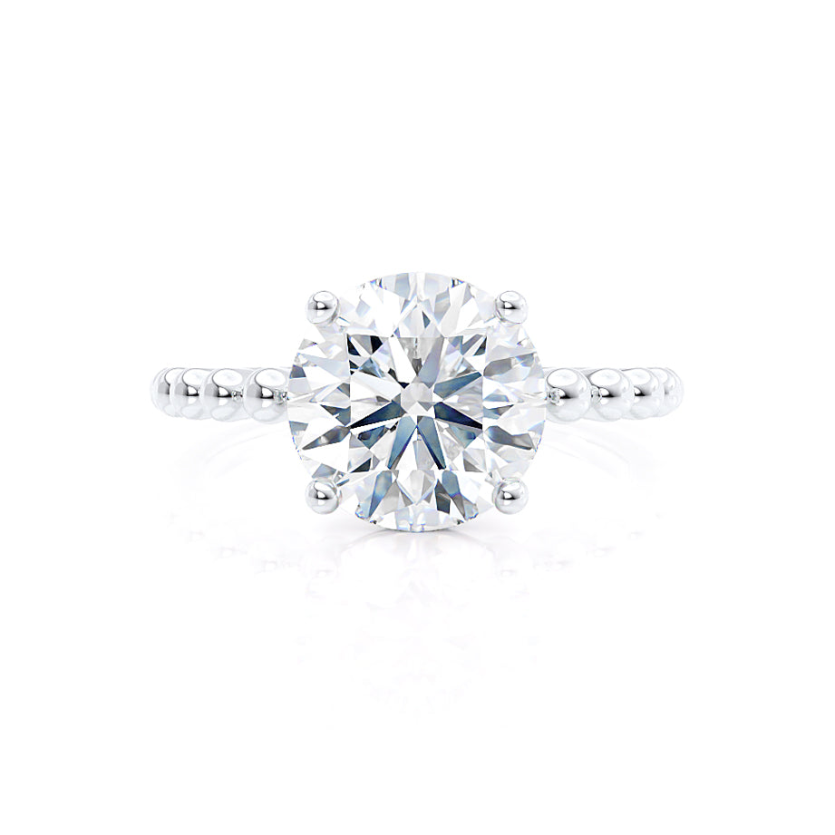 1.0 CT Round Shape Solitaire Moissanite Engagement Ring