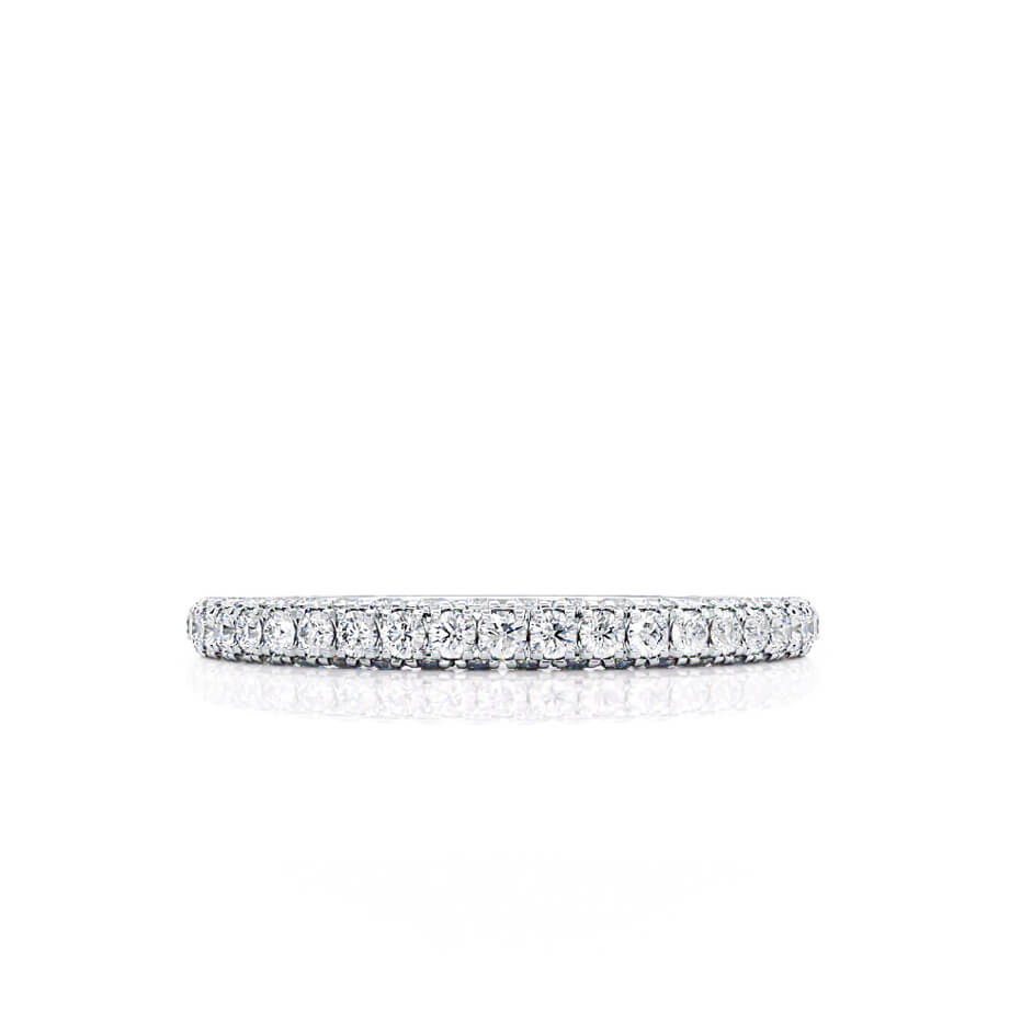 0.49 CT Round Shaped Moissanite Half Eternity Style Wedding Band