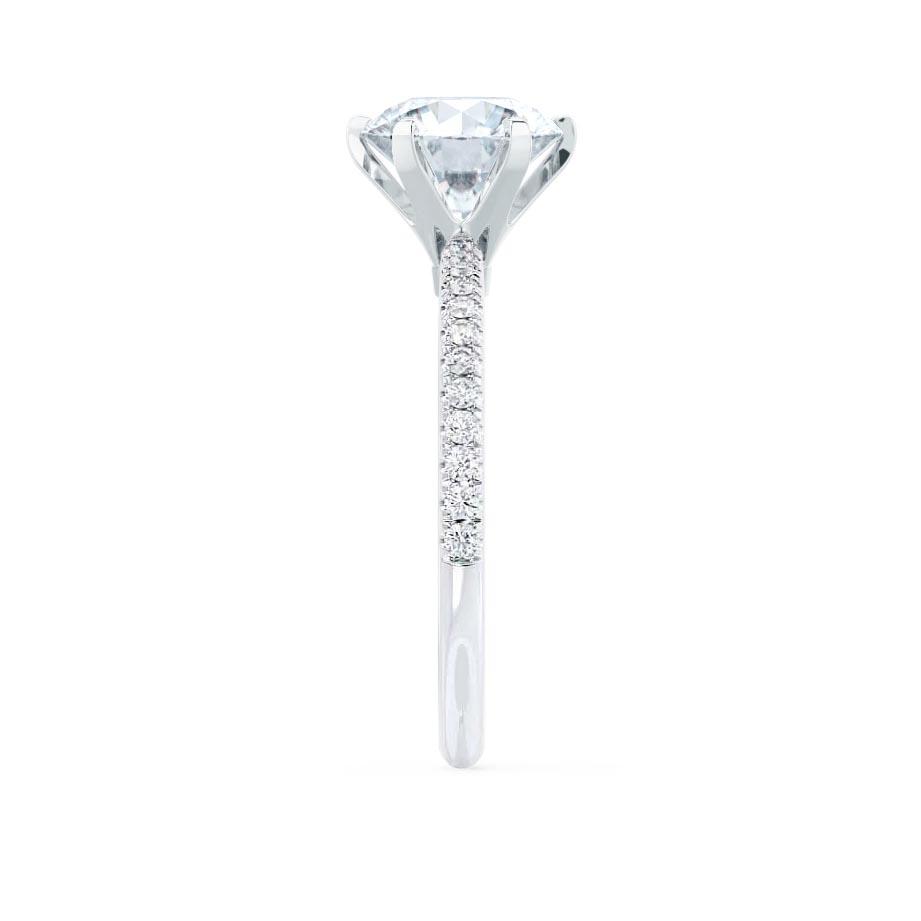 2.20 CT Round Shaped Moissanite Solitaire Pave Style Engagement Ring