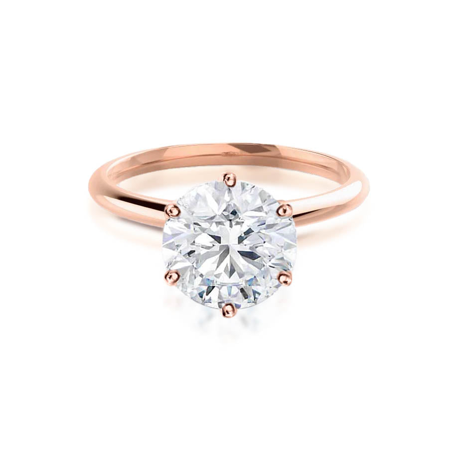 2.20 CT Round Shaped Moissanite Solitaire Style Engagement Ring