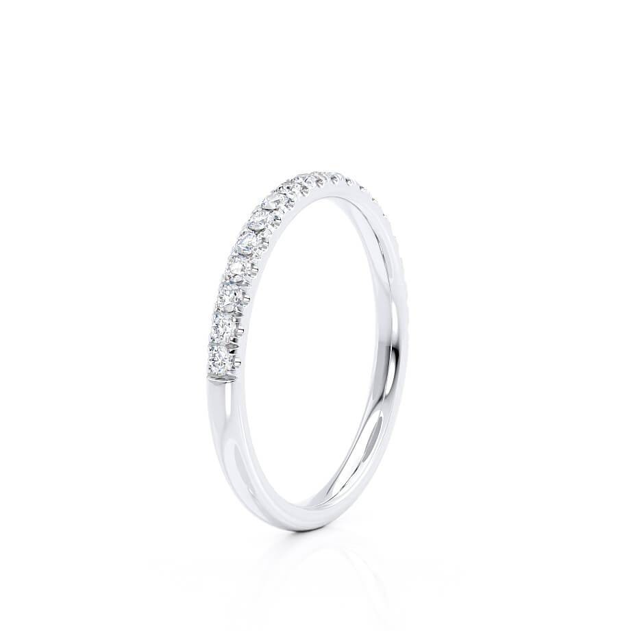 0.21 CT Round Shaped Moissanite Half Eternity Wedding Band