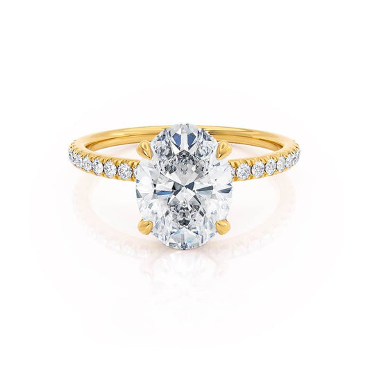 1.50 CT Oval Shaped Moissanite Hidden Halo Style Engagement Ring