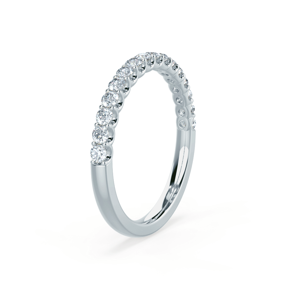 0.44 CT Round Shaped Moissanite Half Eternity Wedding Band