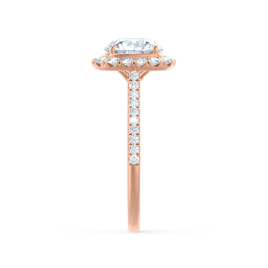 1.0 CT Round Shaped Moissanite Halo Style Engagement Ring