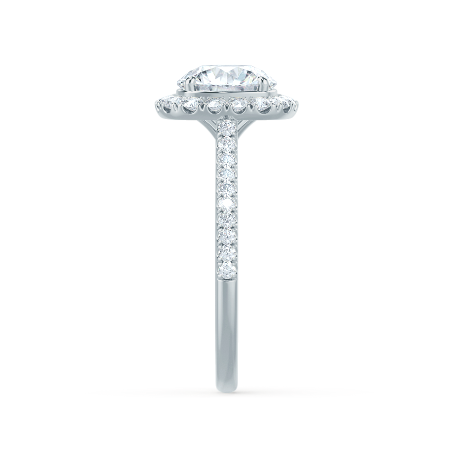 1.0 CT Round Shaped Halo Style Moissanite Engagement Ring