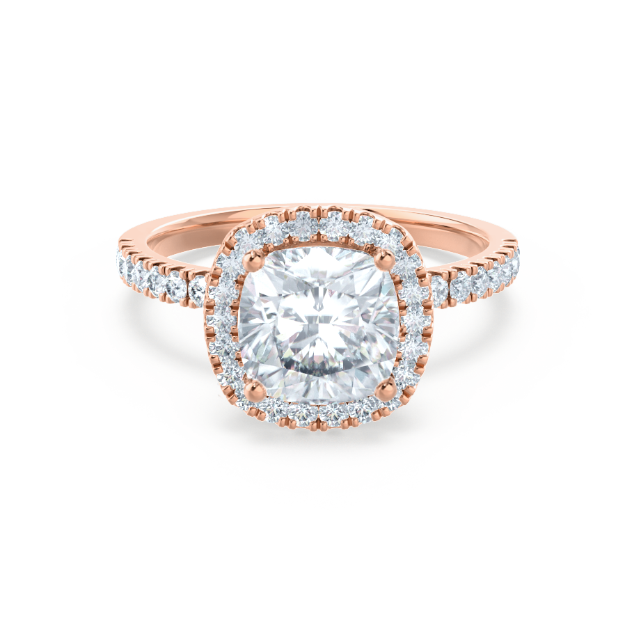 1.30 CT Cushion Shaped Moissanite Halo Style Engagement Ring