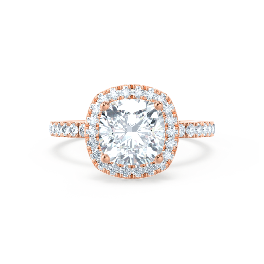 1.30 CT Cushion Shaped Moissanite Halo Style Engagement Ring