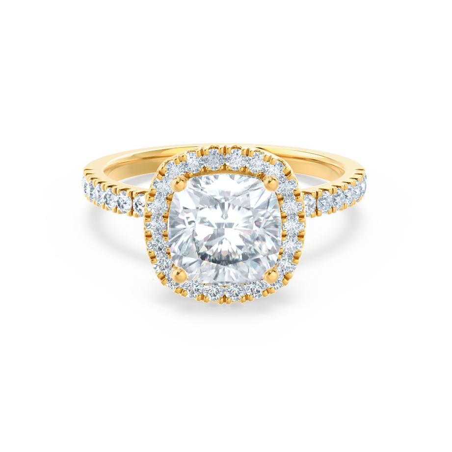 1.70 CT Cushion Shaped Moissanite Halo Style Engagement Ring