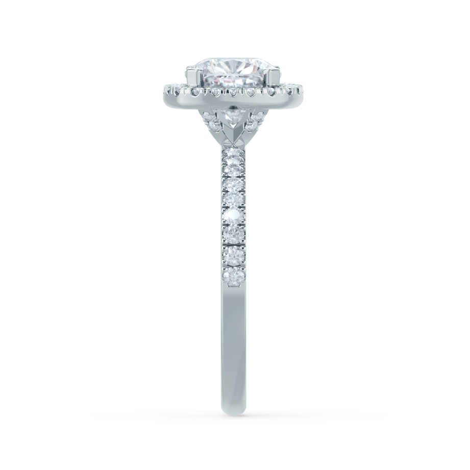 1.30 CT Cushion Shaped Moissanite Halo Pave Style Engagement Ring