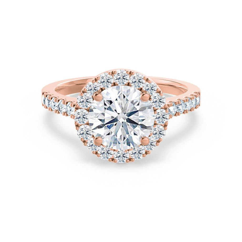1.0 CT Round Shaped Moissanite Halo Style Engagement Ring