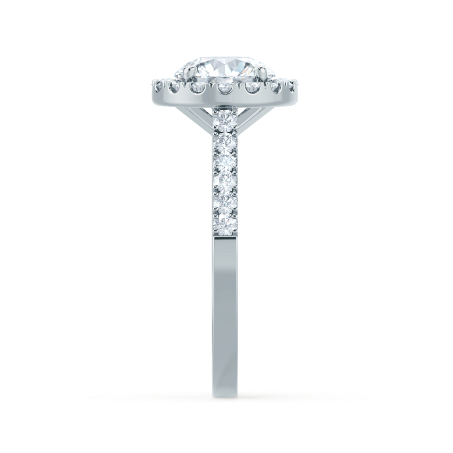 1.0 CT Round Shaped Moissanite Halo Style Engagement Ring
