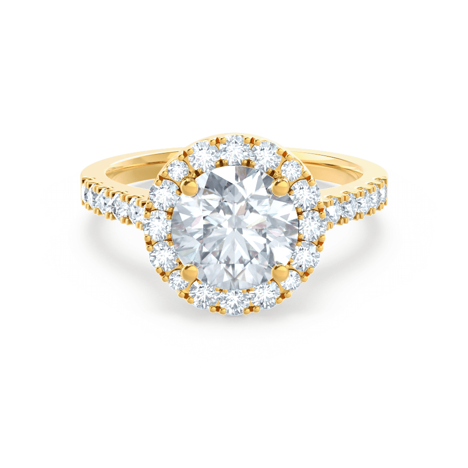 1.0 CT Round Shaped Moissanite Halo Style Engagement Ring