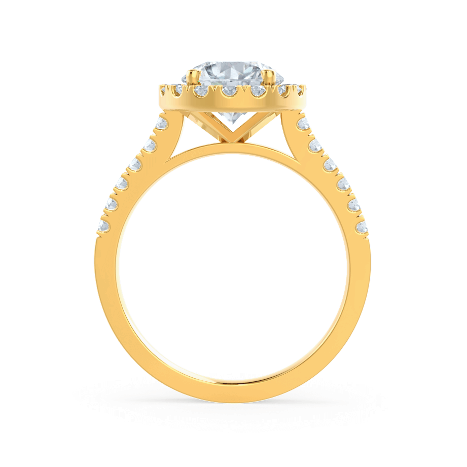 1.0 CT Round Shaped Moissanite Halo Style Engagement Ring