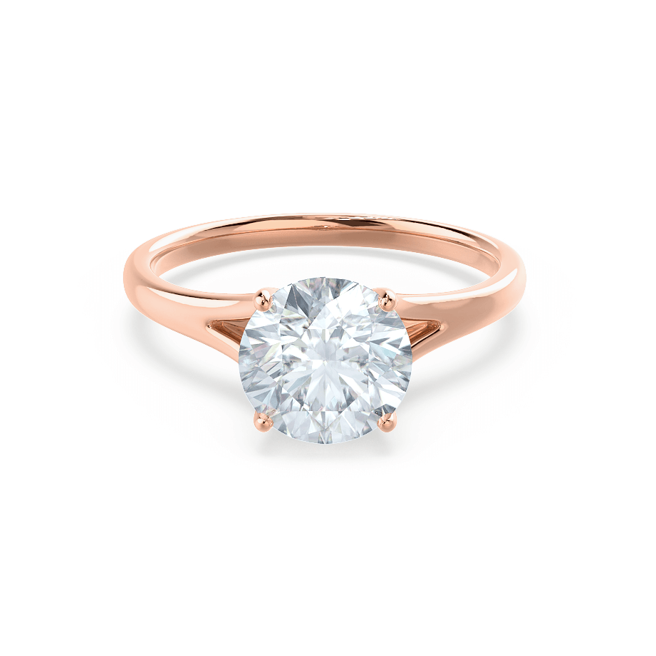 0.50 CT Round Shaped Moissanite Solitaire Engagement Ring