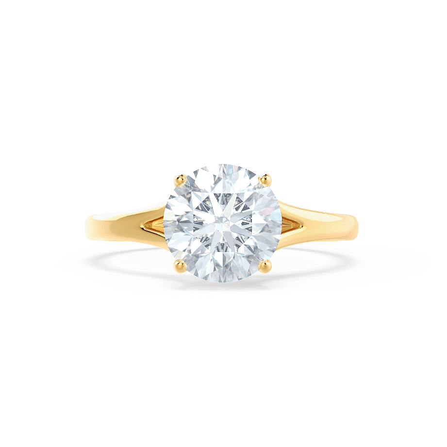 0.50 CT Round Shaped Moissanite Solitaire Engagement Ring