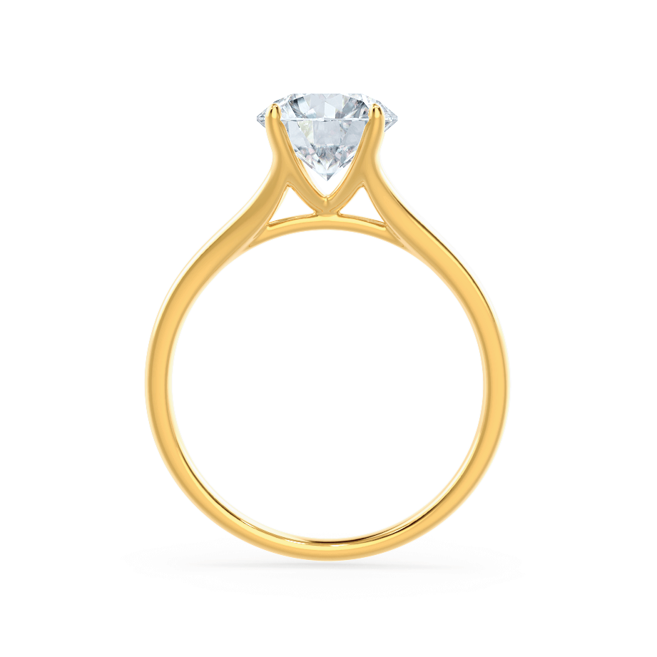 0.50 CT Round Shaped Moissanite Solitaire Engagement Ring