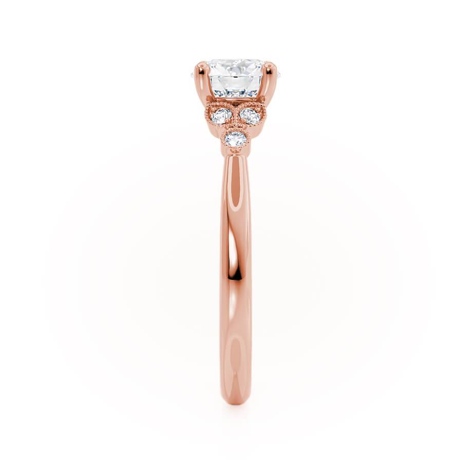1.5 CT Round Shaped Moissanite Cluster Style Engagement Ring