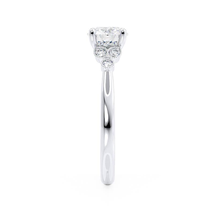 1.5 CT Round Shaped Moissanite Cluster Style Engagement Ring