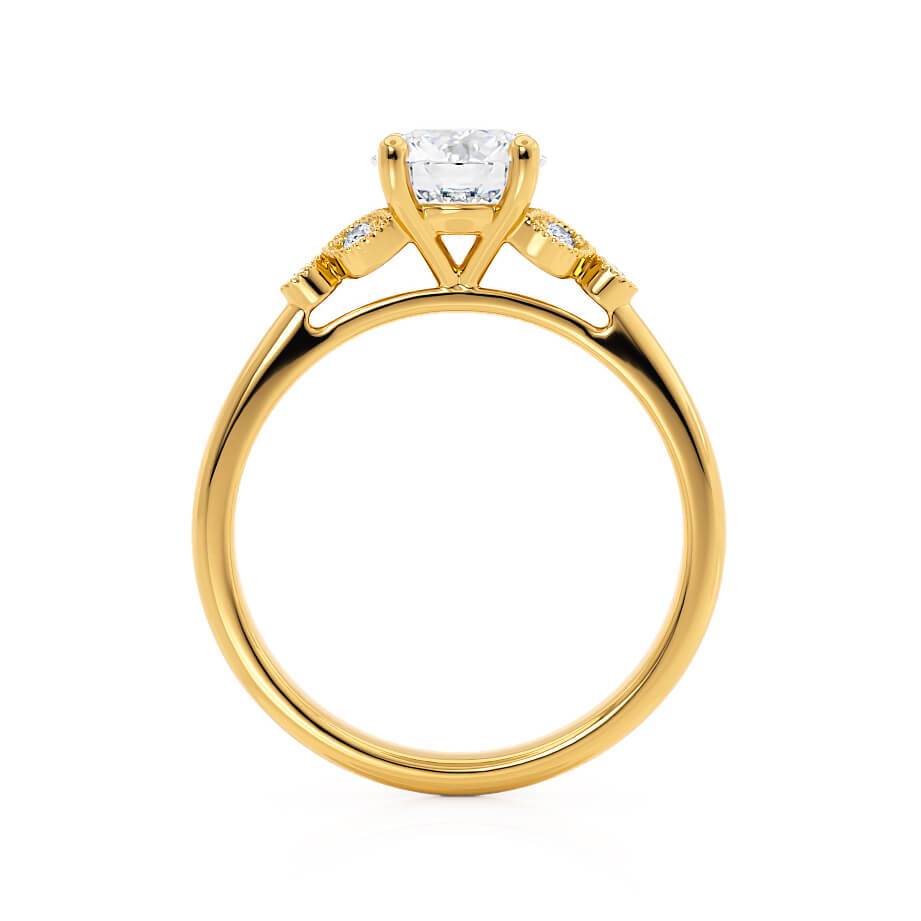 1.5 CT Round Shaped Moissanite Cluster Style Engagement Ring