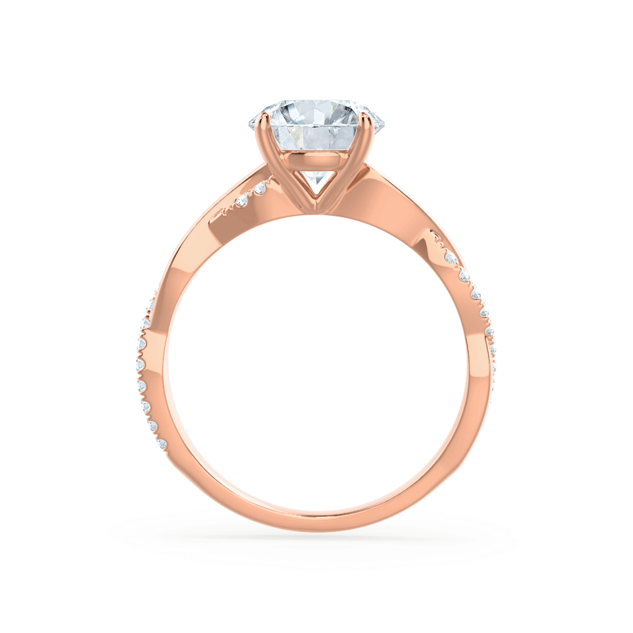 0.80 CT Round Shaped Moissanite Solitaire Twisted Style Engagement Ring