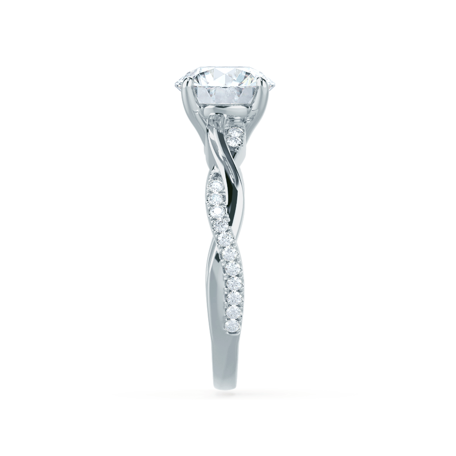 0.80 CT Round Shaped Moissanite Solitaire Twisted Style Engagement Ring