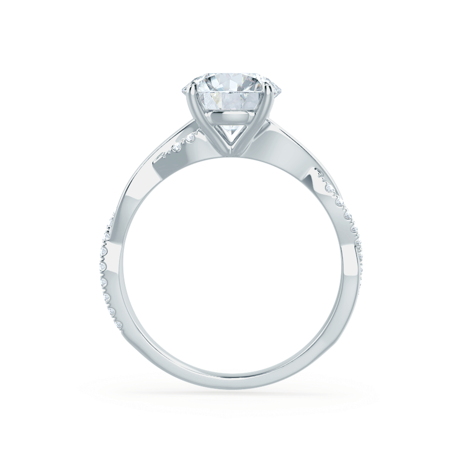 0.80 CT Round Shape Solitaire Twisted Style Moissanite Engagement Ring