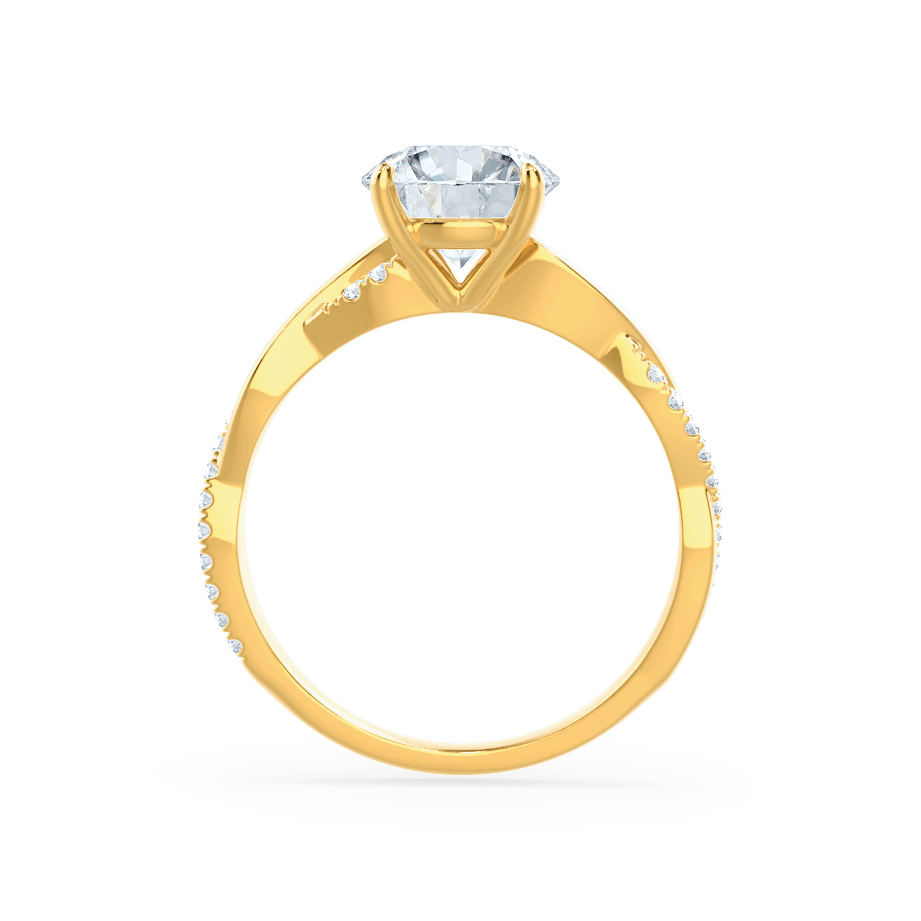 1.0 CT Round Shaped Moissanite Solitaire Twisted Style Engagement Ring