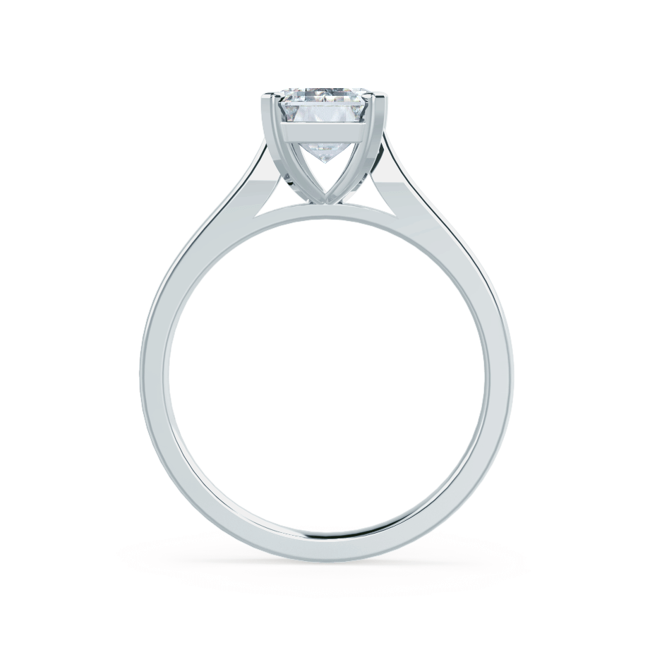 1.75 CT Emerald Shaped Moissanite Solitaire Engagement Ring