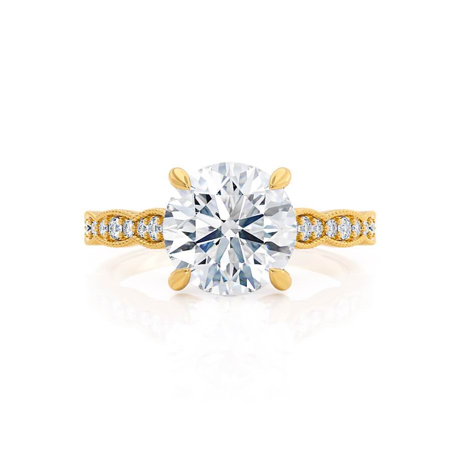 1.0 CT Round Shaped Moissanite Solitaire Engagement Ring
