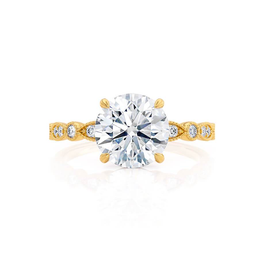 1.0 CT Round Shaped Moissanite Solitaire Style Engagement Ring