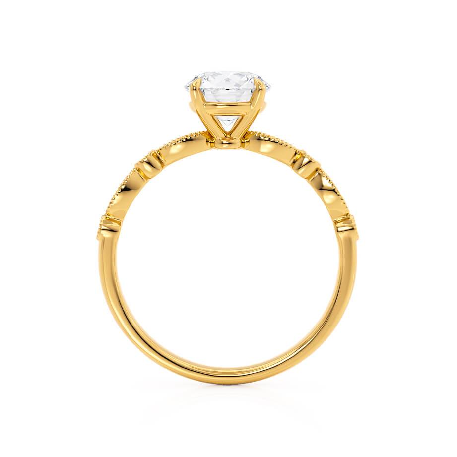 1.0 CT Round Shaped Moissanite Solitaire Style Engagement Ring