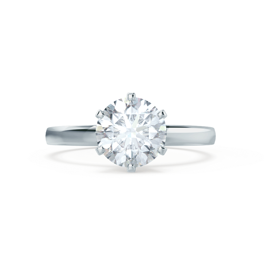 1.50 CT Round Shaped Moissanite Solitaire Engagement Ring