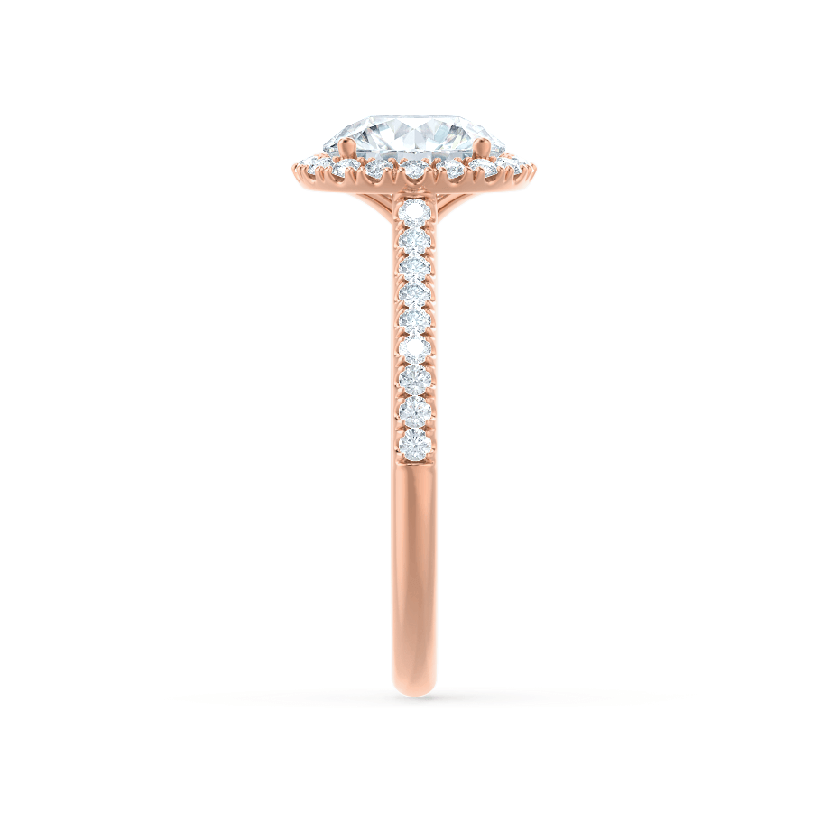 1.0 CT Round Shaped Moissanite Halo Style Engagement Ring