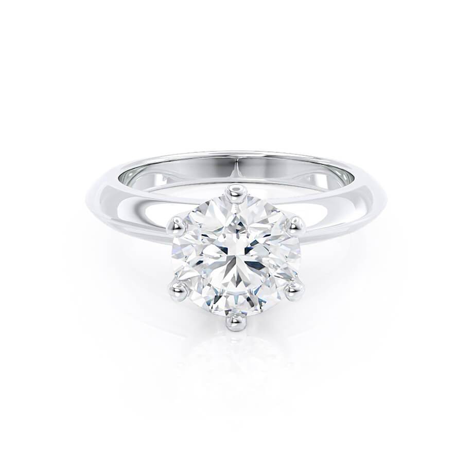 0.80 CT Round Shaped Moissanite Solitaire Style Engagement Ring