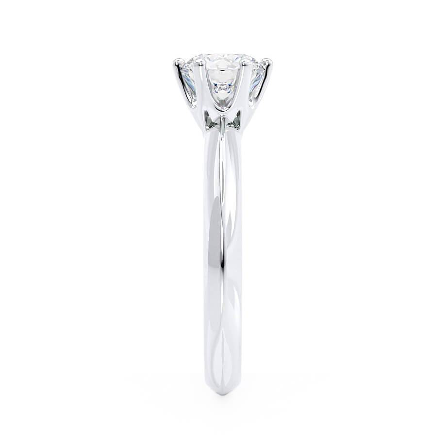 1.0 CT Round Shaped Moissanite Solitaire Style Engagement Ring