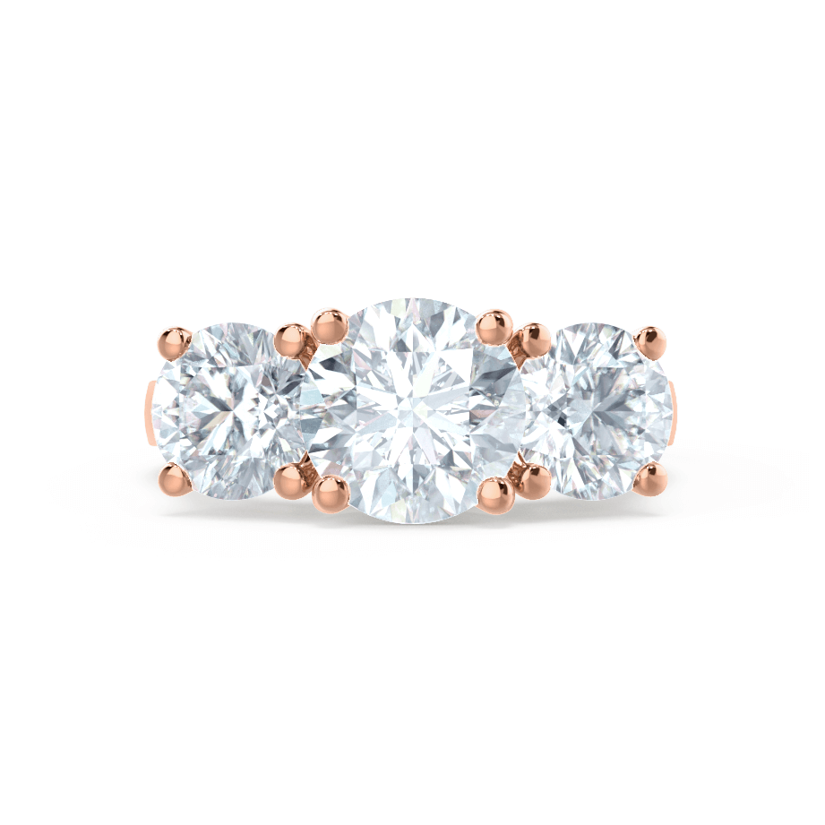 1.0 CT Round Shaped Moissanite Three Stone Style Engagement Ring