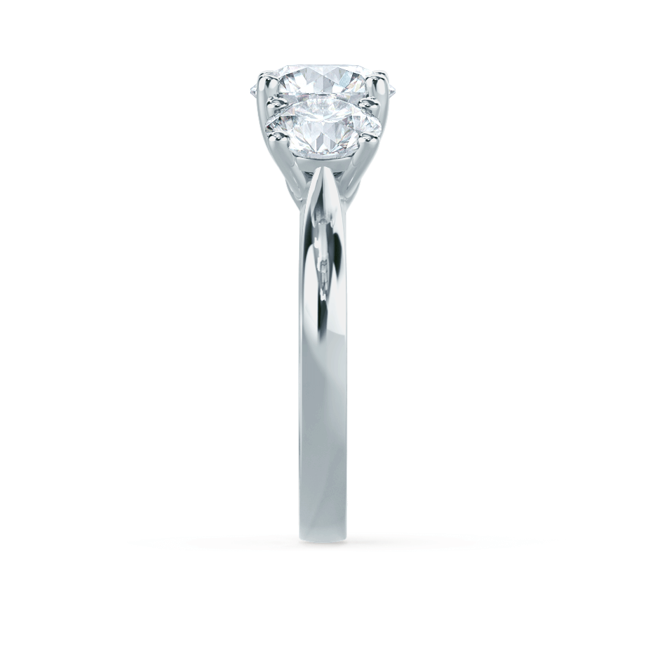 1.0 CT Round Shaped Moissanite Three Stone Style Engagement Ring