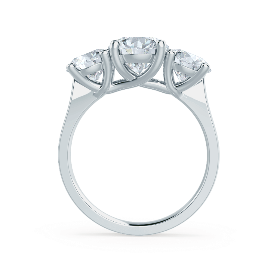 1.0 CT Round Shaped Moissanite Three Stone Style Engagement Ring