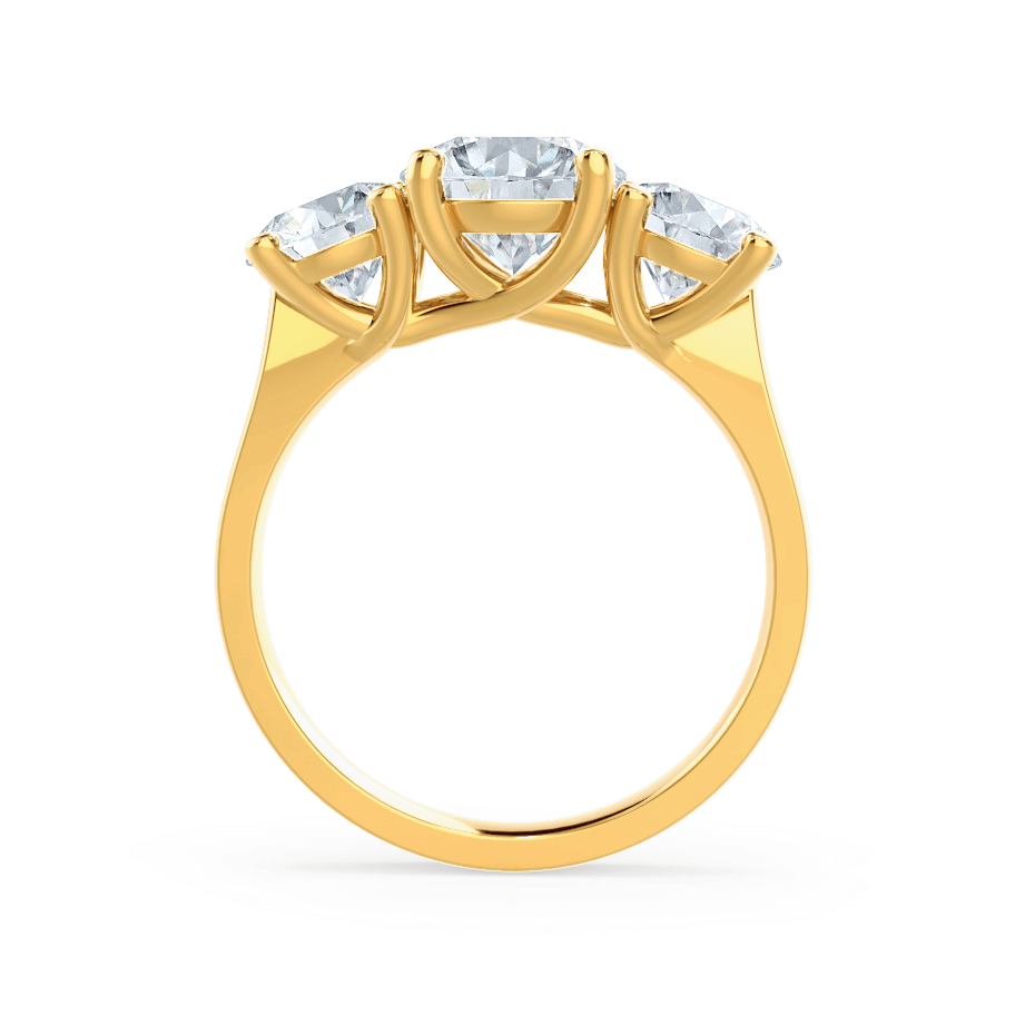 1.0 CT Round Shaped Moissanite Three Stone Style Engagement Ring
