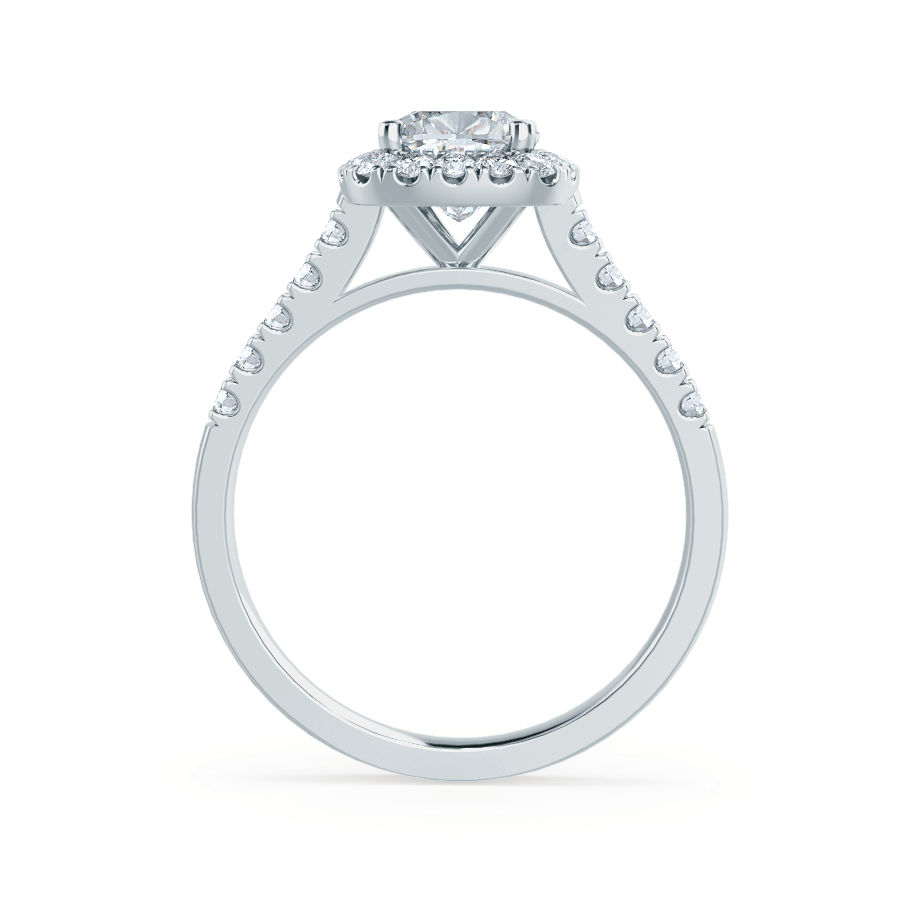 1.70 CT Cushion Shaped Moissanite Halo Pave Style Engagement Ring
