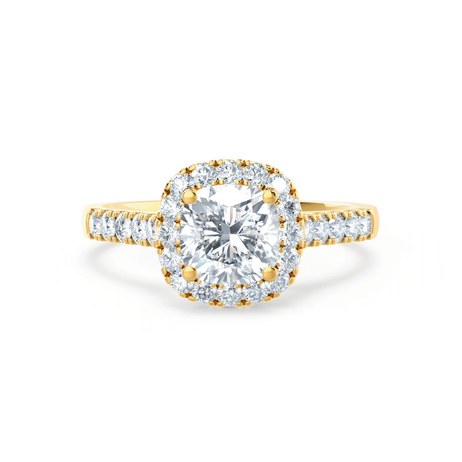 1.10 CT Cushion Shaped Moissanite Halo Style Engagement Ring