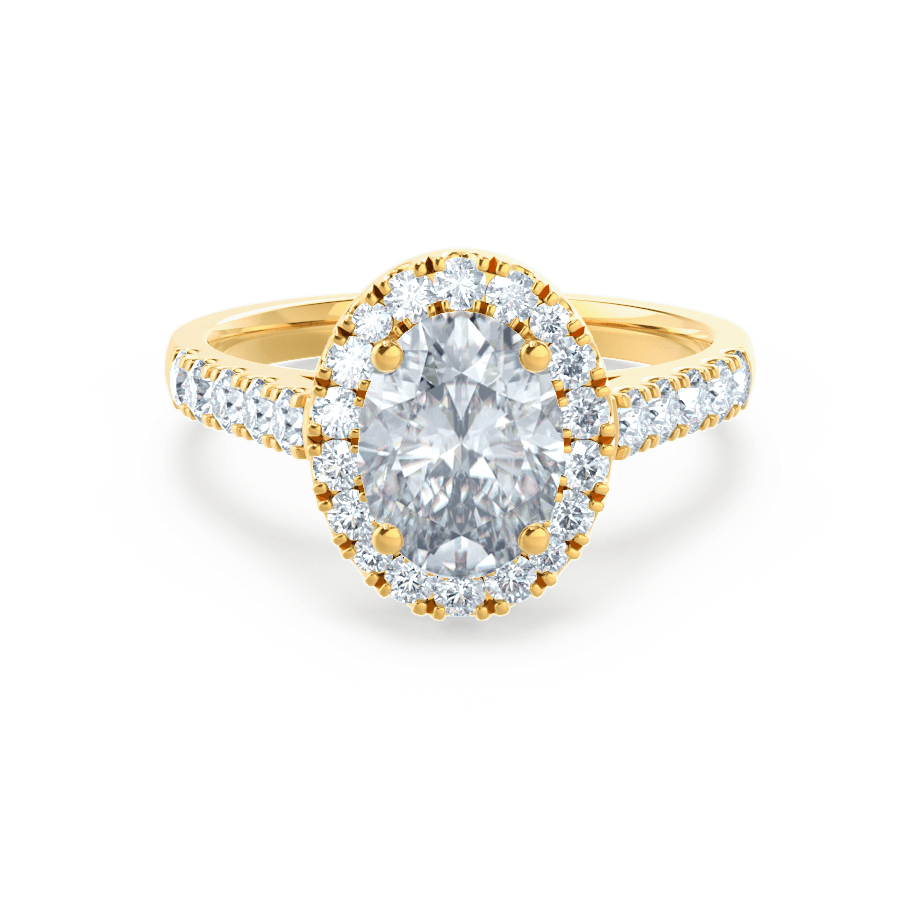 1.50 CT Oval Shaped Moissanite Halo Style Engagement Ring