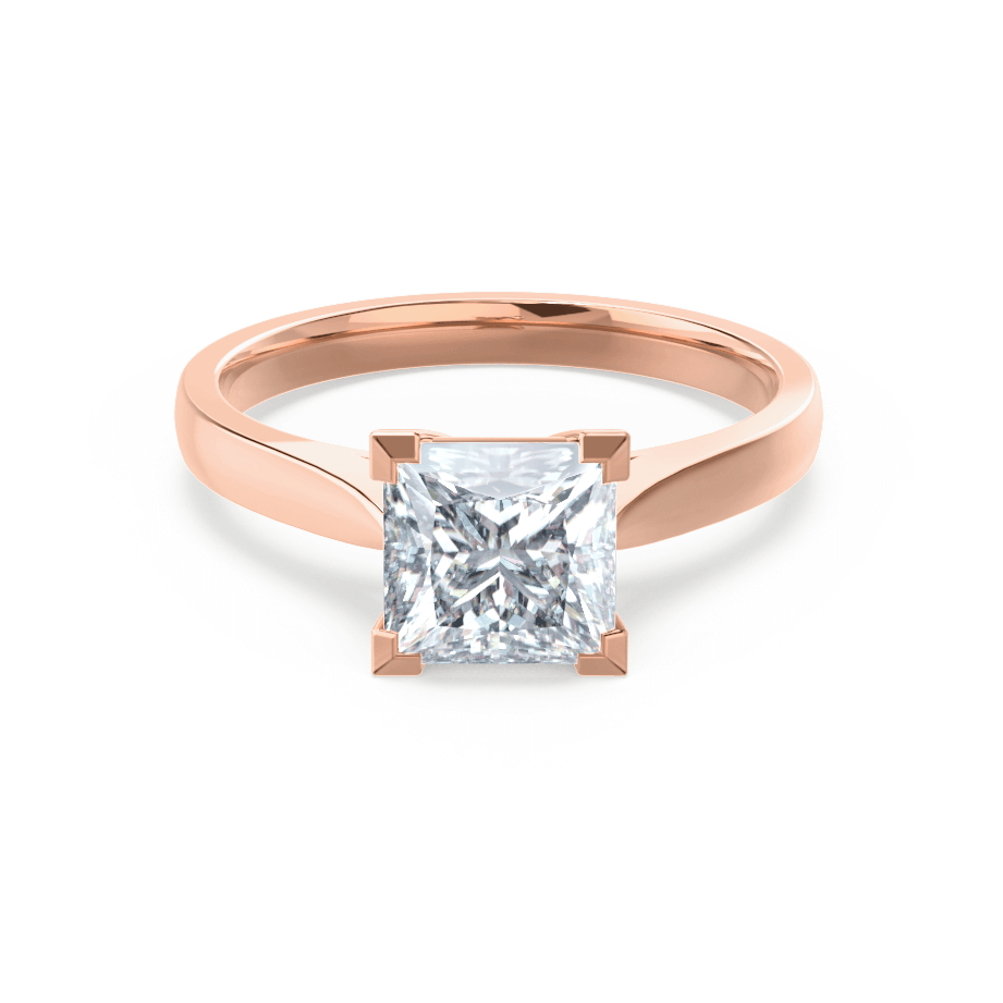 0.9 CT Princess Shaped Moissanite Solitaire Engagement Ring